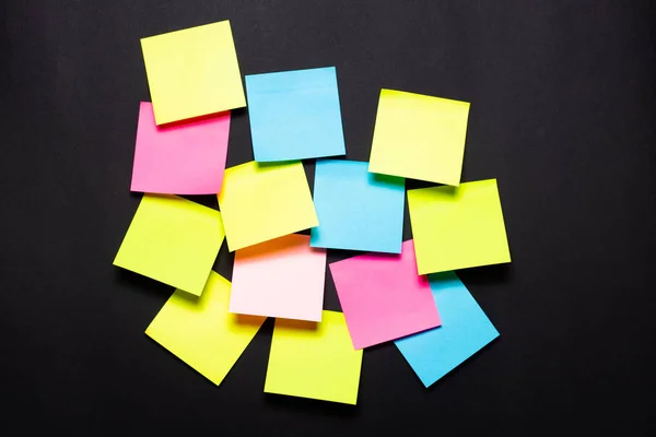 Many Colorful Sticky Notes Black Background Stock Picture