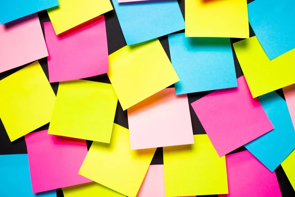 Many Colorful Sticky Notes Black Background Royalty Free Stock Images