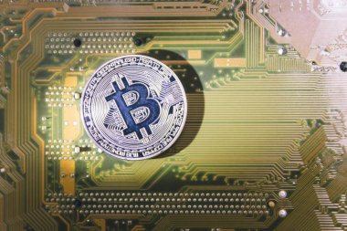 Bitcoin silver, yakın çekim. İş kavramı