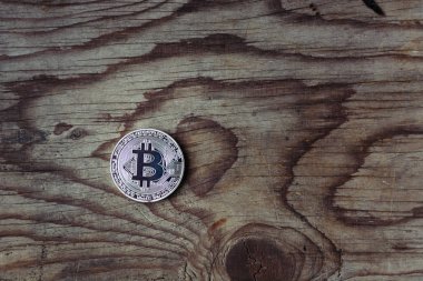 Bitcoin silver, yakın çekim. İş kavramı
