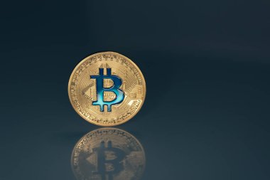 Altın bitcoin, yakın. İş kavramı