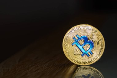 Altın bitcoin, yakın. İş kavramı
