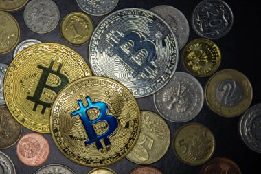  Bitcoin para arka plan üzerinde Kapat