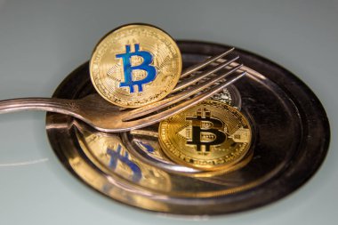  Bitcoin para arka plan üzerinde Kapat