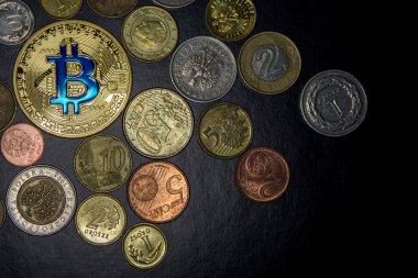  Bitcoin para arka plan üzerinde Kapat