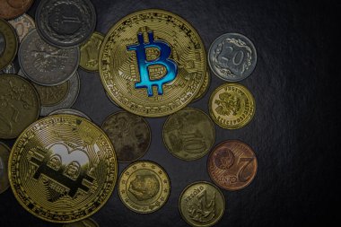  Bitcoin para arka plan üzerinde Kapat