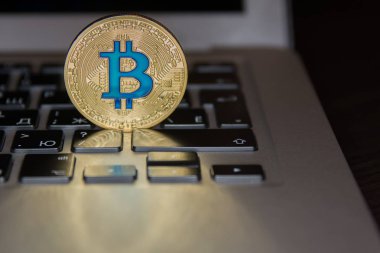 bitcoin görünümü arka plan, kripto para birimi kavramı üzerine kadar kapatın