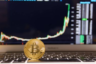  klavye ile grafik üzerinde altın bitcoin