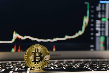  klavye ile grafik üzerinde altın bitcoin