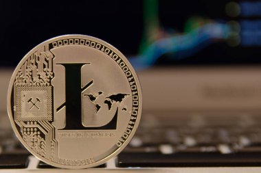 Grafik ile notebook klavye gümüş Litecoin
