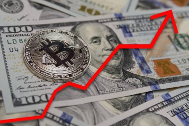  Bitcoin para arka plan üzerinde Kapat