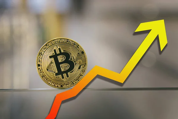 Bitcoin Mit Steigender Tendenz — Stockfoto