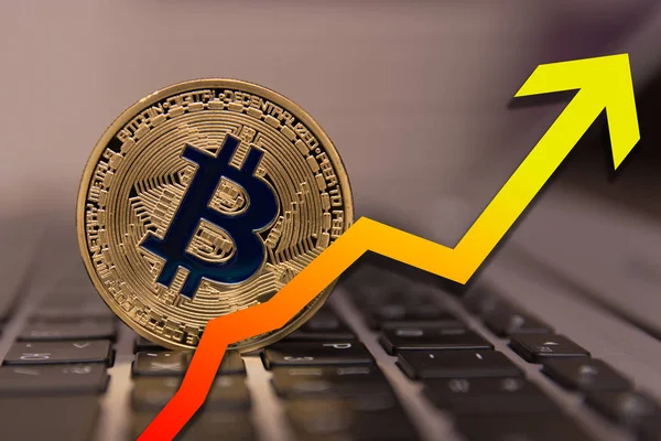 Bitcoin Mit Steigender Tendenz — Stockfoto