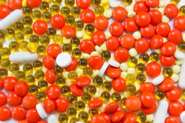 Arka plan arka plan üzerinde farklı hap