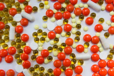 Arka plan arka plan üzerinde farklı hap