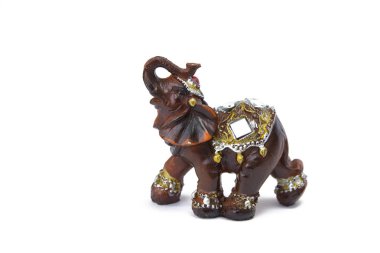 Beyaz arka plan üzerinde izole küçük fil Hatıra görüntüsünü kapatmak