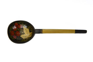 görüntü ahşap geleneksel kaşık beyaz arka plan üzerinde izole kapatmak