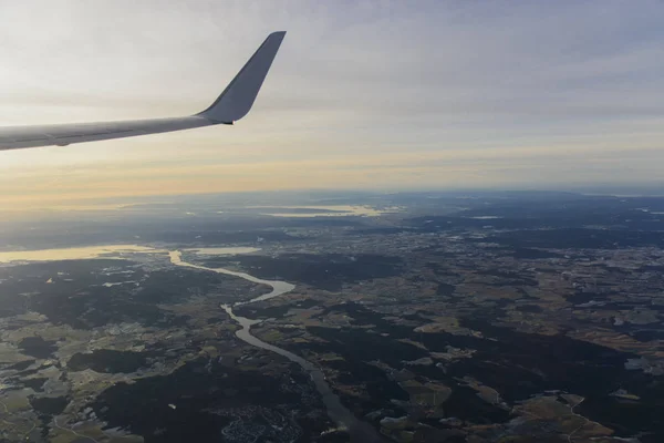 Utsikt Från Flygplansfönstret — Stockfoto