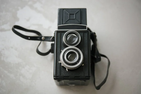 Elevated View Vintage Photo Camera — Stock Photo, Image