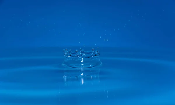 Gotas Água Azul — Fotografia de Stock