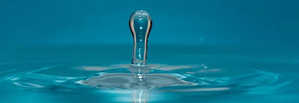 Waterdruppel Schone Blauwe Water — Stockfoto