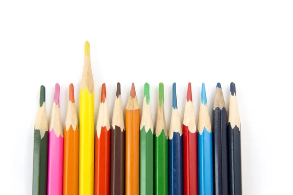 Colored Pencils White Background Stock Image