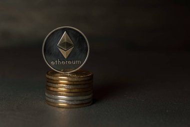 Arka plan üzerinde kripto para birimi Ethereum 