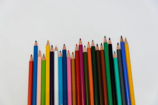 Crayons Couleur Sur Fond Blanc — Photo