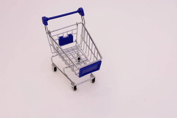 Shopping Trolley Isolated White Background — Stock Photo, Image
