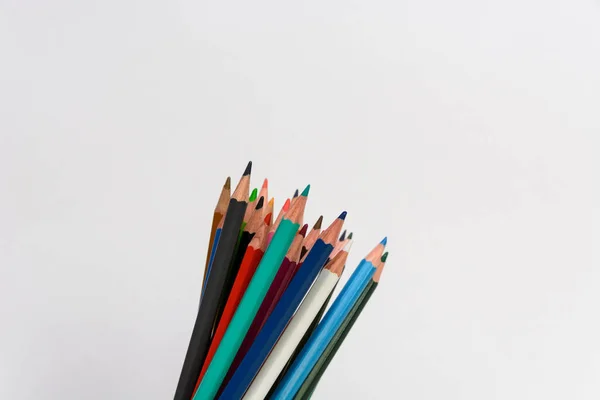Színes Ceruzák Fehér Háttér — Stock Fotó