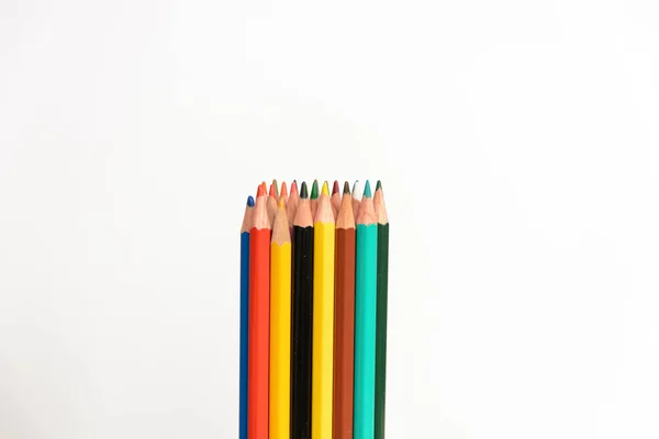 Crayons Couleur Sur Fond Blanc — Photo