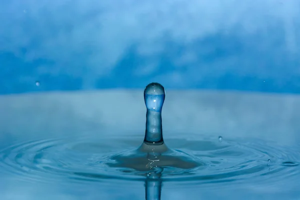 Drops Blue Clean Water — Stock Photo, Image