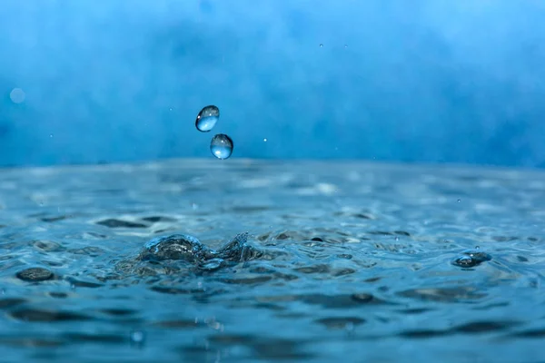 Blauwe Schoon Water Druppels — Stockfoto