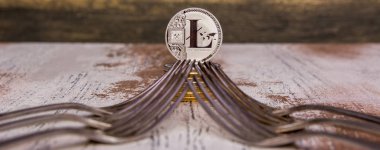 Gümüş çatal ve kripto Döviz Alım Litecoin