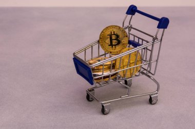 Bitcoins ve izole kripto diğer para birimi ile arabası alışveriş
