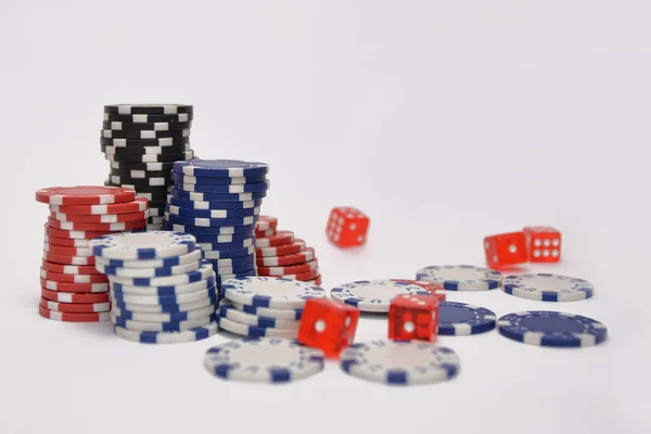 Playing Chips Dic — Stock Photo, Image