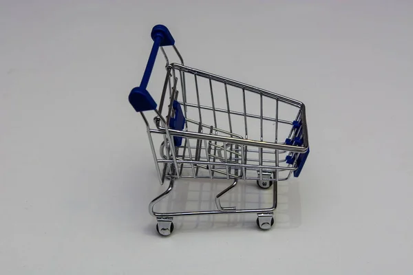 Shopping Trolley Isolated Background Close — Stock Photo, Image