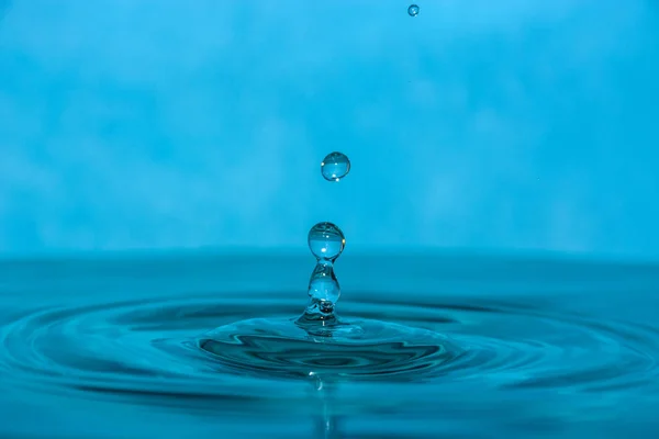 Druppel Schoon Blauw Water — Stockfoto