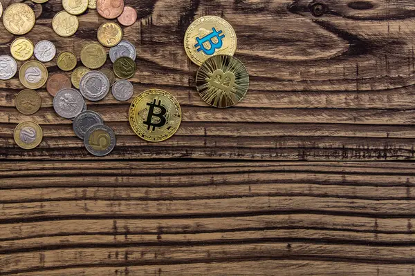 Bitcoin Oro Fondo — Foto de Stock