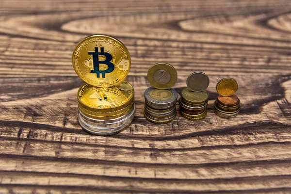 Golden Bitcoin Background — Stock Photo, Image