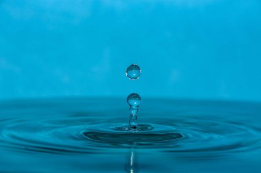temiz mavi su damla