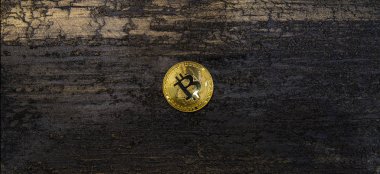  Lüks bronse zemin üzerine altın bitcoin