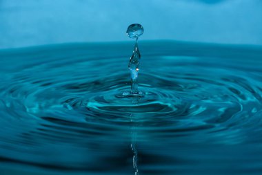 temiz mavi su damla