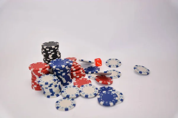 Close Image Poker Chips Background — Stock Photo, Image