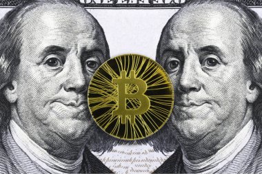 bitcoin görünümü arka plan, kripto para birimi kavramı üzerine kadar kapatın