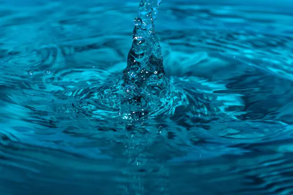 Drop Clean Blue Water — Stock Photo, Image