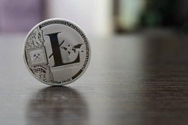litecoin görünümü arka plan, kripto para birimi kavramı üzerine kadar kapatın