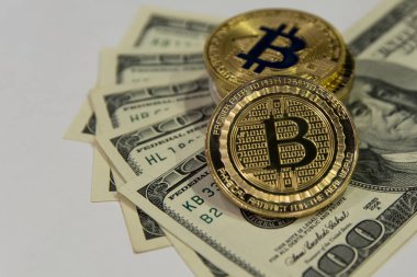 Bitcoins para arka plan üzerinde 