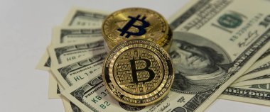 Bitcoins para arka plan üzerinde 