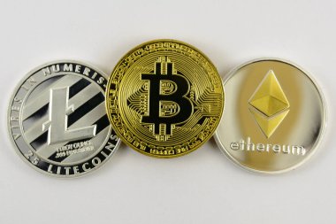 Bitcoins para arka plan üzerinde 